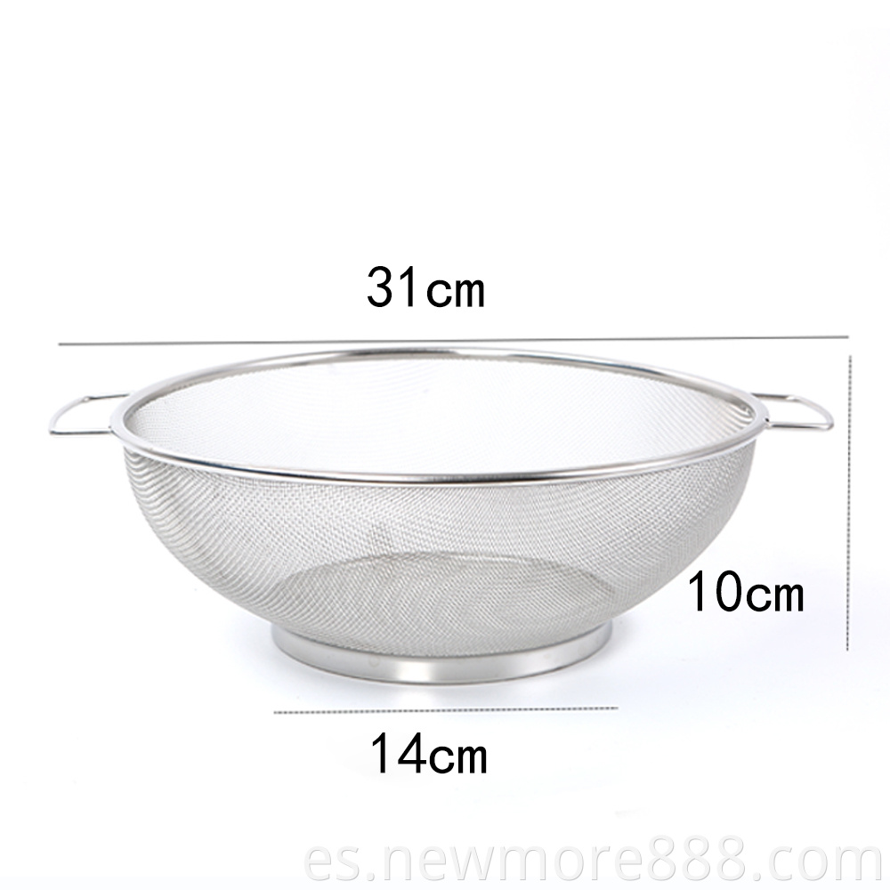 Stainless Steel Colander With Handle Food Strainer Basket